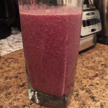 Blueberry, Strawberry, Almond Milk and Whey Protein Smoothie