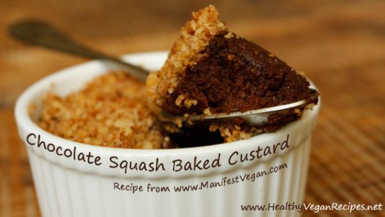 Vegan Chocolate Squash Baked Custard