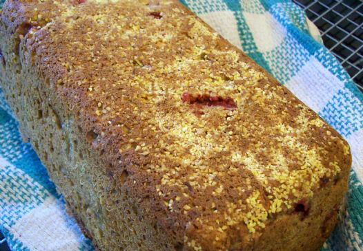 Rhubarb Compote Loaf with Fresh Strawberries