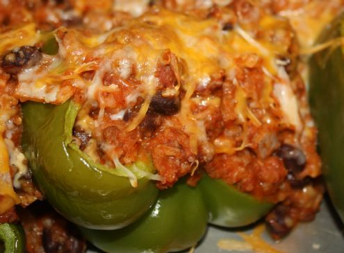 Turkey stuffed roasted bell peppers