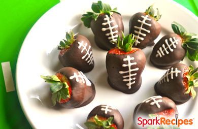 Chocolate-Covered Strawberry Footballs