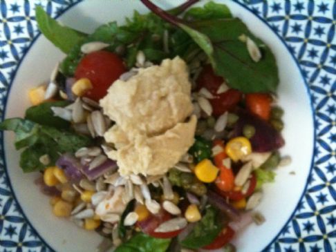 Hummus and Mediterranean salad