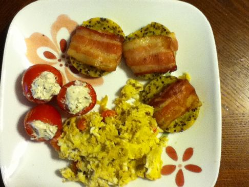DJ's Goat cheese and Bacon stuffed Tomatoes