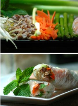 Chicken and Cabbage Spring Rolls