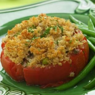 Stuffed Tomatoes with Golden Crumb Topping