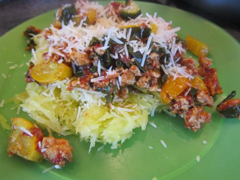 Summer Kale and veggie Italian spaghetti squash