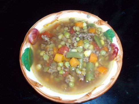 Kristin's Vegetable Beef Soup with Lentils (1 cup/serving)