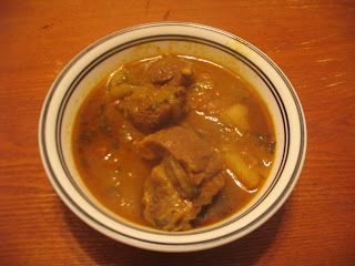 Slow cooked goat meat curry