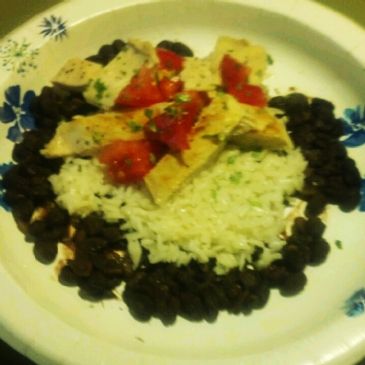 Margarita Grilled Chicken with black beans and rice