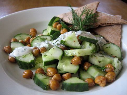 Cucumber and Roasted Chickpea Salad