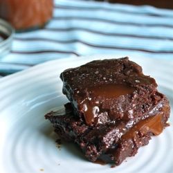 Brownies with Coconut Caramel Sauce