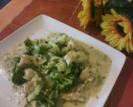Baked Pollock with Broccoli and Cheese Sauce