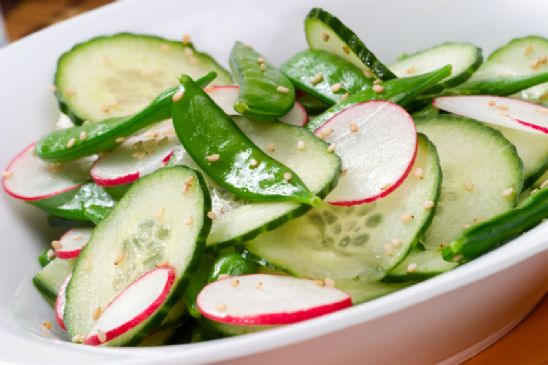 Springtime Salad with Snow Peas, Cucumbers, and Radishes
