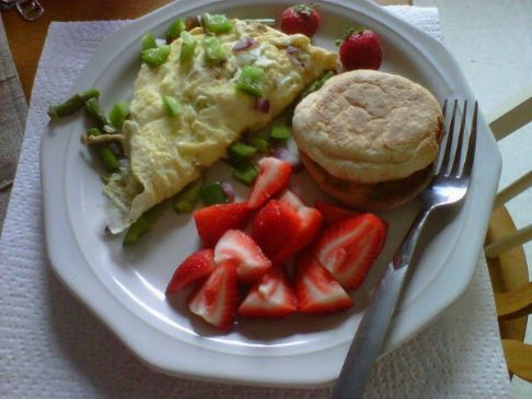 Asparagus, Pepper and Onion Omlette