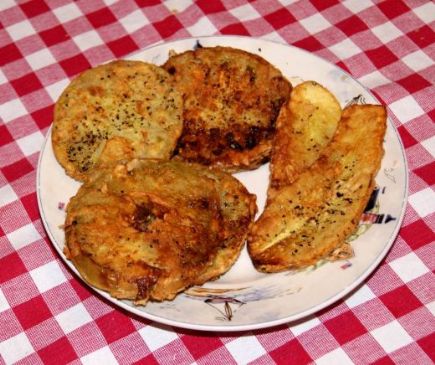 Fried squash and Green tomatoes