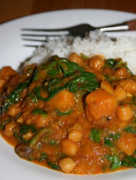 Butternut Squash, Chickpea and Spinach Curry