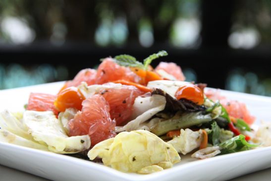 pomelo salad with thai mint dressing