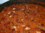 EASY 3 Bean Vegetarian Chilli.( per 1 cup)