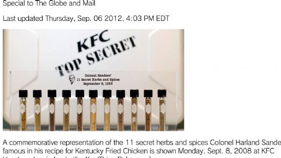 kentucky fried chicken vials