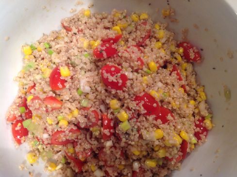 Quinoa, corn and cherry tomatoes salad