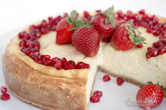 Strawberry pomegranate cheesecake