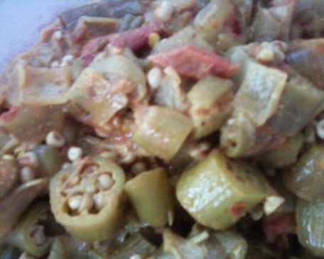 Okra/Bhindi Masala (Indian-Punjabi Style) WW=4 pts (1/2 cup)