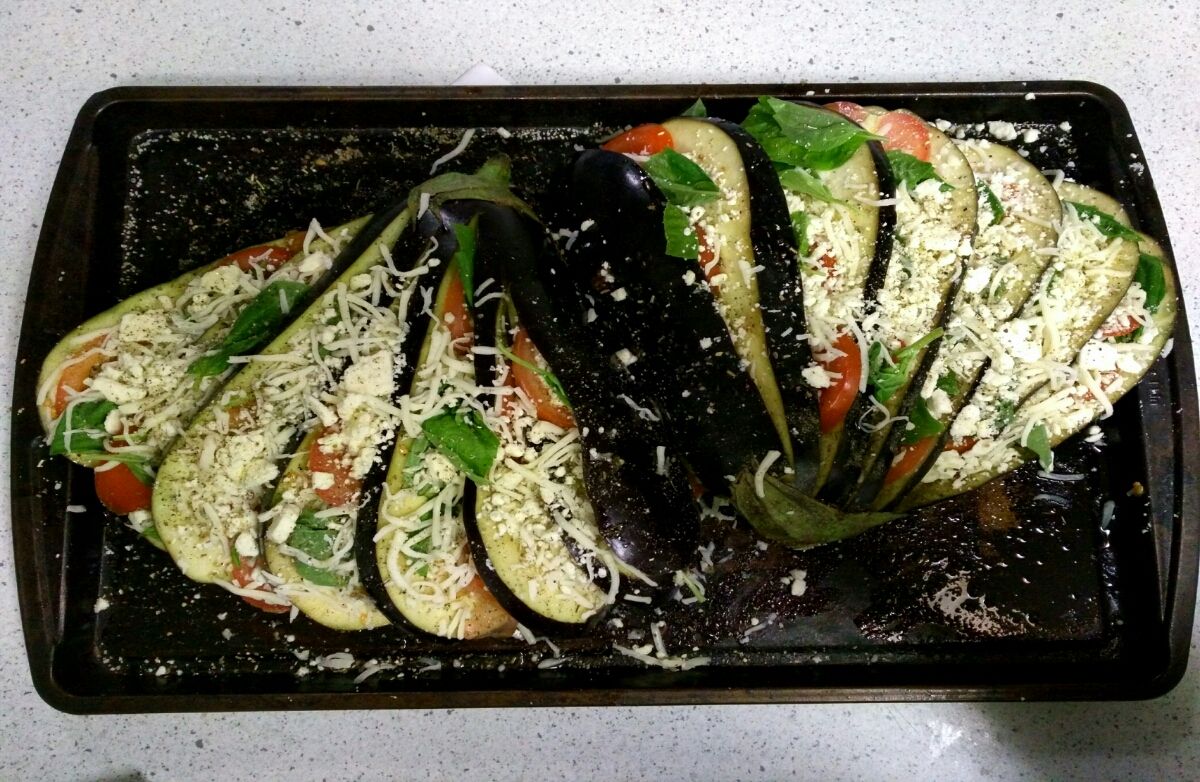 Roasted Mediterranean Eggplant Fans