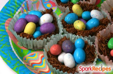 No-Bake Chocolate Easter Nests