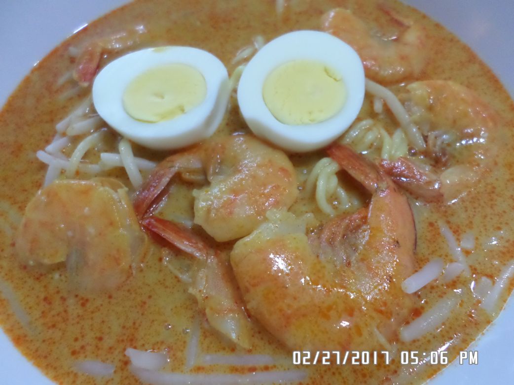 Singapore Laksa with Shrimp