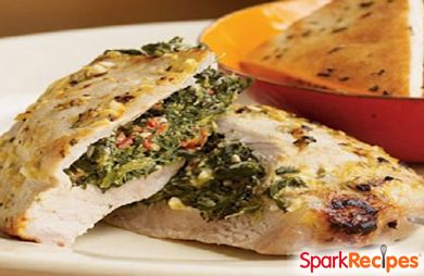 Pork Chops Stuffed with Feta and Spinach