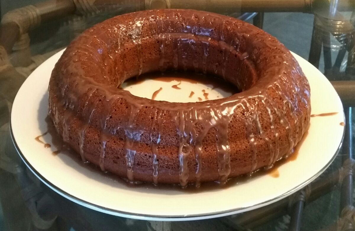 Low Fat Vegan Chocolate Cake with Orange Glaze