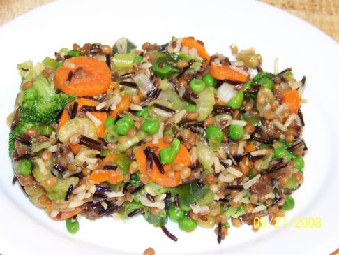 Wheat berry and wild rice salad