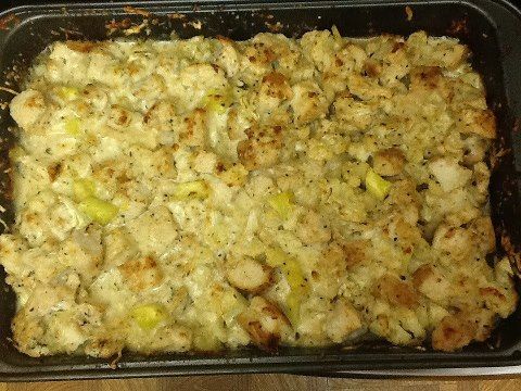 Low Carb Blackened Chicken Alfredo Bake