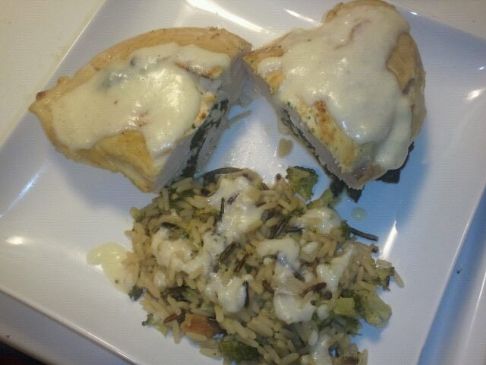 Spinach-Stuffed Chicken with Cheese Sauce