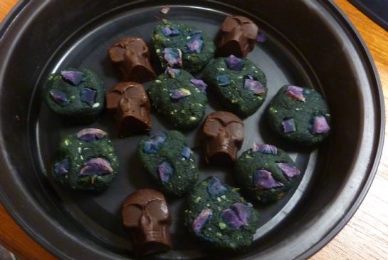 Spooky Chocolate Coconut Truffle Skulls