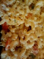 Mac and cheese: lots of veggies and yummy!