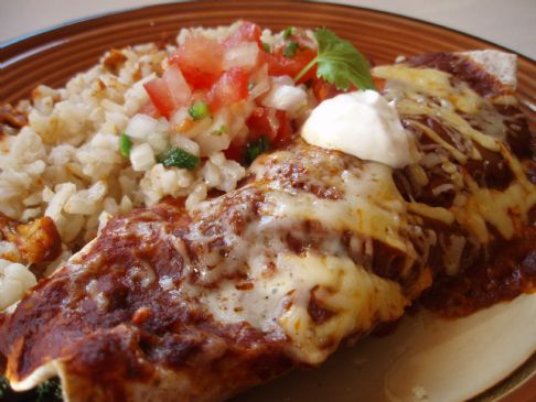 Chicken and Spinach Enchiladas with Traditional Enchilada Sauce
