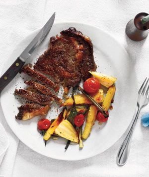 RPAH Steak with Roasted Parsnips and Scallions
