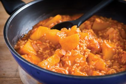 Butternut squash and tomato risotto