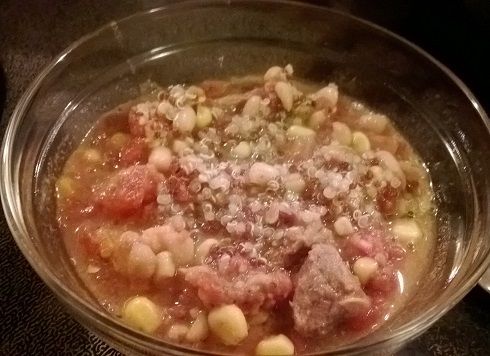 Slow Cooker Beef, White Bean and Quinoa Stew