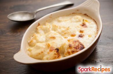 Cauliflower Cheddar Gratin with Horseradish Crumbs