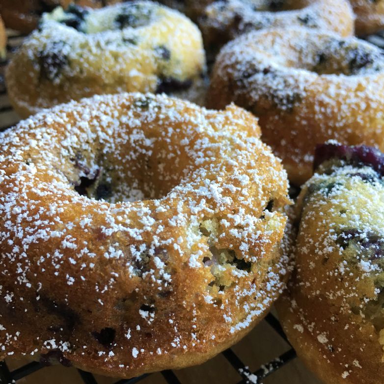 Baked Blueberry Doughnuts