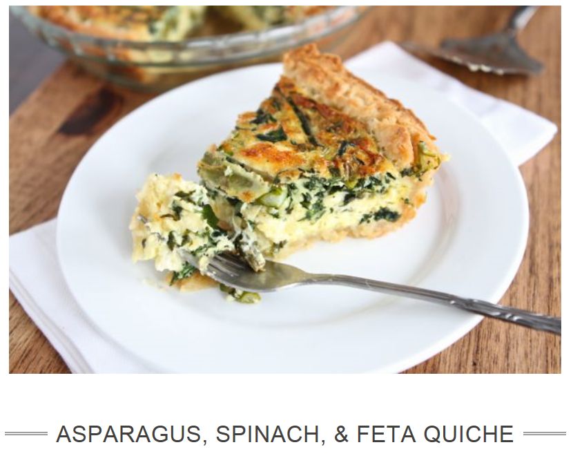 Asparagus, Spinach and Feta Quiche