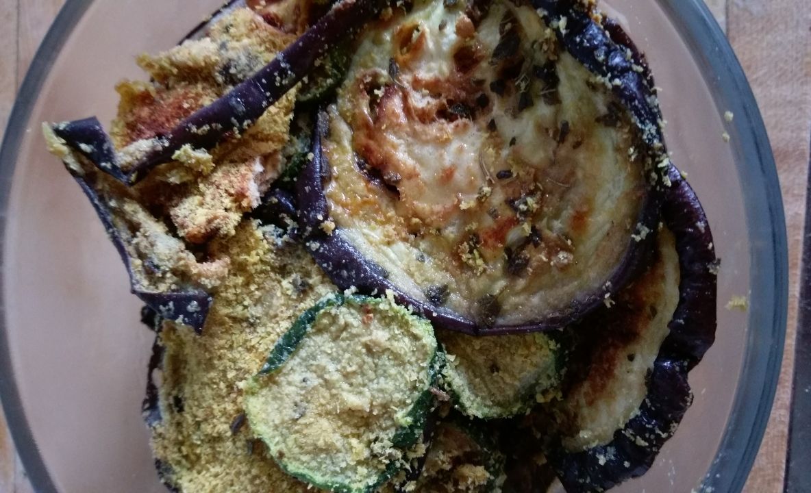 Baked zucchini and eggplant