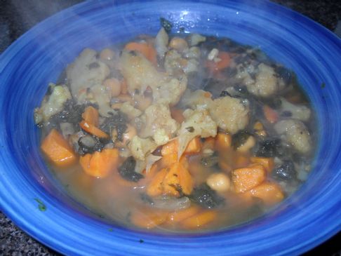 Curried Cauliflower and Sweet Potato Soup