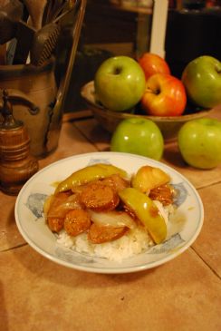 Sweet and Sour Apples, Onions, and Sausage