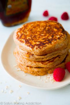 Healthy Whole Wheat Oatmeal Pancakes