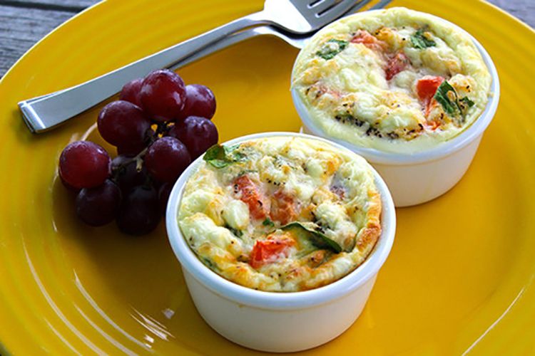 Individual Egg and Spinach Bowls