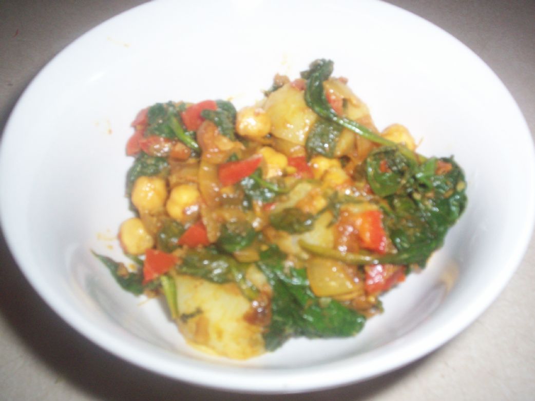 Potato, Chickpea, and Spinach Jalfrezi