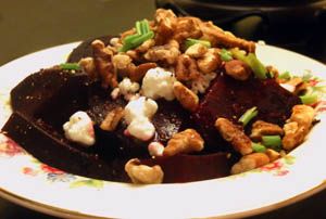 Roasted beet salad with Light Orange-Thyme vinaigrette